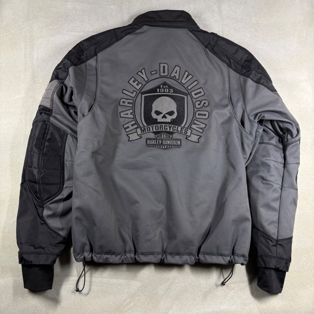 Harley-Davidson Willie G Skull Riding Gear Jacket Gray Black Mens Large